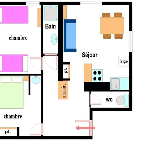 5 Personnes Val Cenis, 2 Ch, Draps Fournis - Fr-1-508-253 Lanslebourg-Mont-Cenis